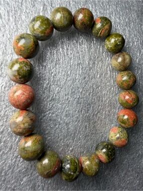 Gorgeous 10MM Unakite Natural Crystal Bracelet